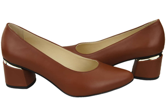 Dámská obuv Hnědé lodičky Přírodní kůže 143 ElitaBut