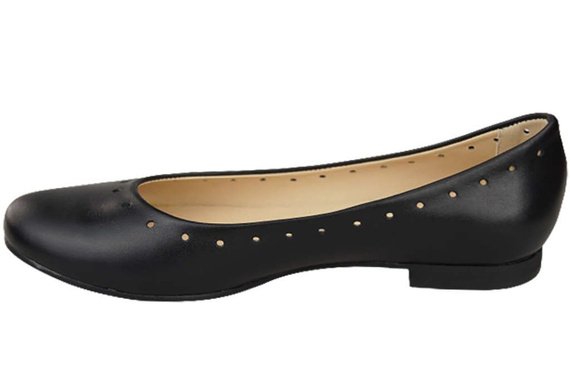 Dámská obuv Pohodlné baleríny Přírodní kůže Černá 162 ElitaBut