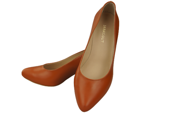 Dámská obuv Červené lodičky z přírodní kůže s ozdobným podpatkem 158 ElitaBut