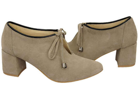 Dámské boty Obuv Cappuccino Dark Natural Velour Leather 183 ElitaBut