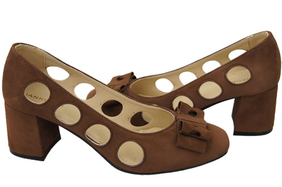 Dámská obuv Hnědé semišové kožené lodičky 182 ElitaBut