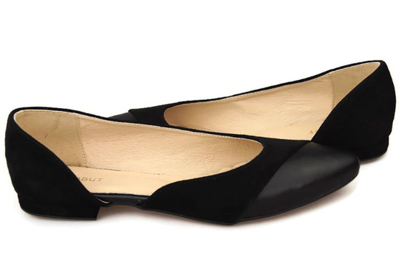 Dámské baleríny Černá přírodní kůže 146 ElitaBut