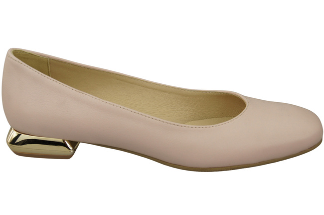 Dámská plochá obuv Pumpkin Pink Powder Ornamental Heel Natural Leather 209 ElitaBut