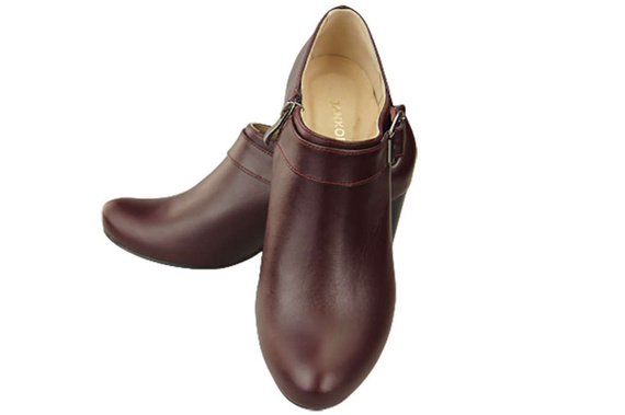 Obuv Dámské polobotky z přírodní kůže Maroon 826 ElitaBut