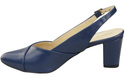 Dámské sandály na podpatku Navy Blue Natural Leather 217 ElitaBut