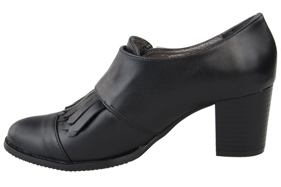 Obuv Dámské polobotky z přírodní kůže Černá 985 ElitaBut