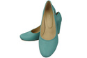 Dámské boty Classic Turquoise Natural Leather Almond Nose pumps 201 ElitaBut