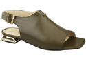 Pohodlné dámské sandály Olive Flat Gold Heel Natural Leather 207 ElitaBut