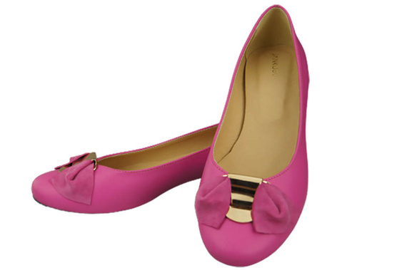 Dámské baletní boty Natural Leather Fuchsia 894 ElitaBut