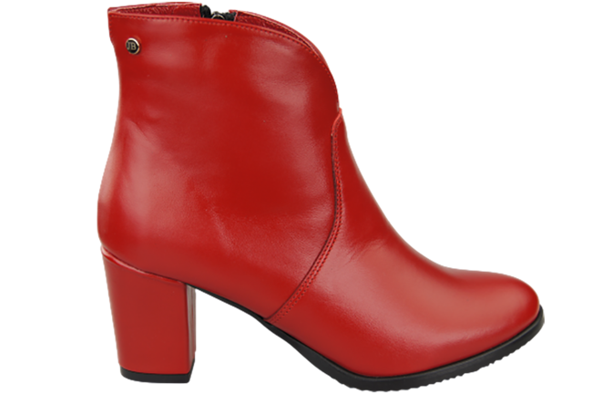 Dámské kozačky červené Jaro/podzim přírodní kůže 152 L ElitaBut