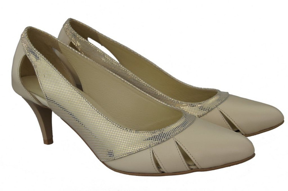 Dámská obuv Beige-Gold Natural Leather 995 ElitaBut