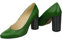 Dámská obuv Dámská zelená kůže Kožená barva Zdobený podpatek 194 ElitaBut