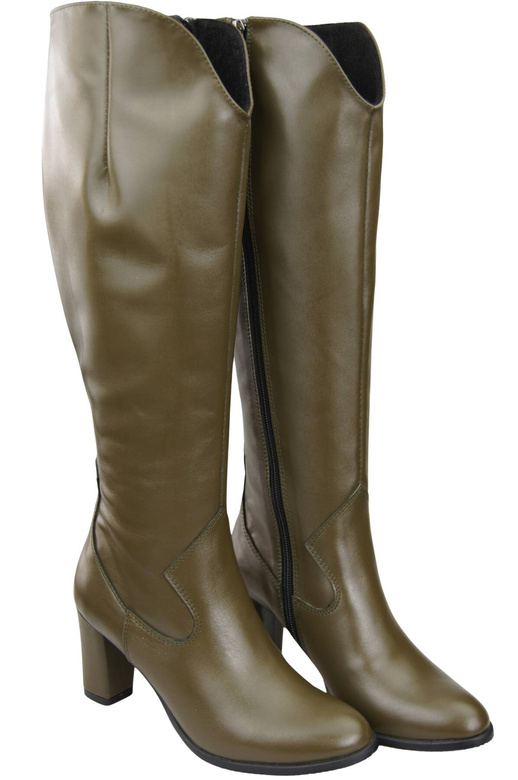 Stylová dámská obuv Olive Stiletto Boots Natural Leather 211 ElitaBut