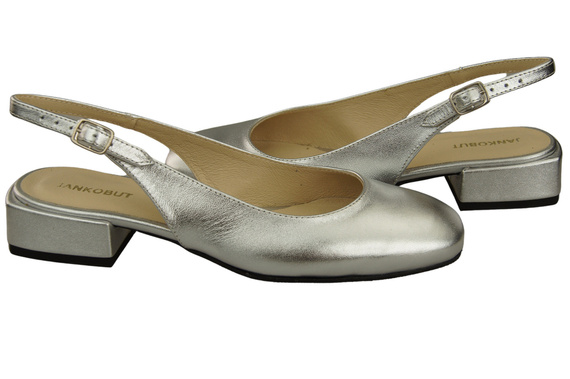 Dámská obuv Sandály Stříbrný plochý podpatek Přírodní kůže 206 ElitaBut