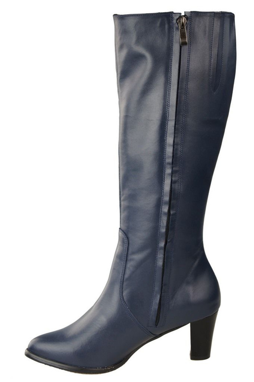 Dámské kozačky z přírodní kůže Navy blue 982 ElitaBut