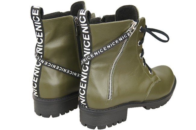 Obuv Dámská olivová obuv Obuv s nápisem NICE Přírodní kůže 173 Z ElitaBut