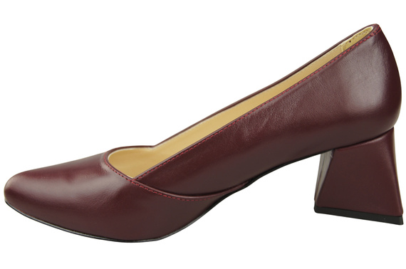 Dámské Lodičky Maroon Pravá Kůže Špičatá Špička Podpatek ElitaBut 221