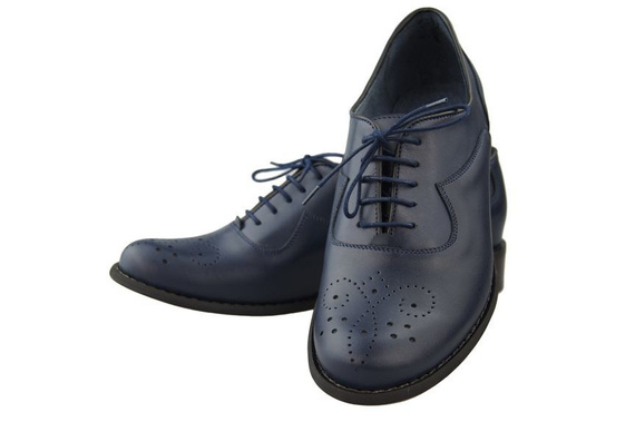 Obuv Šněrovací obuv z přírodní kůže Dámská tmavě modrá 953 ElitaBut