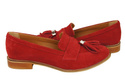 Dámské mokasíny z přírodní kůže Velour Red 134 ElitaBut