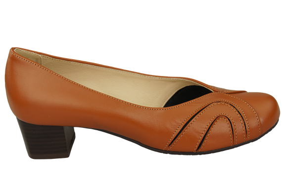 Dámská obuv Dámské kožené lodičky Červená 786 ElitaBut