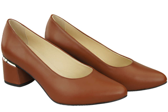 Dámská obuv Hnědé lodičky Přírodní kůže 143 ElitaBut