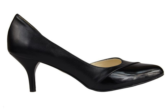 Dámská obuv Přírodní kožené lodičky Black 898 ElitaBut