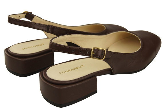 Dámská obuv Sandály Chocolate Flat Heel Natural Leather 206 ElitaBut