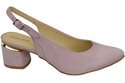 Dámské sandály z přírodní semišové kůže Bright Lilac Elegance and Comfort 196 From ElitaBut