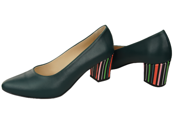 Dámská obuv Obuv Malachite z přírodní kůže s ozdobným podpatkem 158 ElitaBut