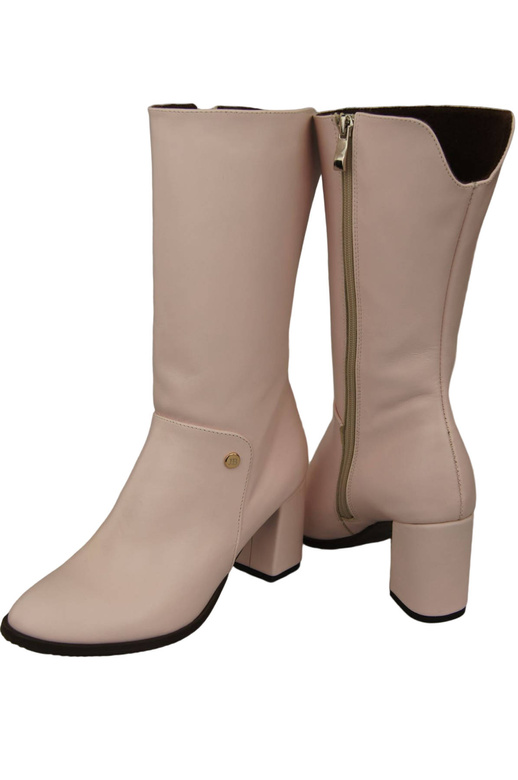 Obuv Dámské kozačky Powder pink do půli stehna z přírodní kůže 189 ElitaBut