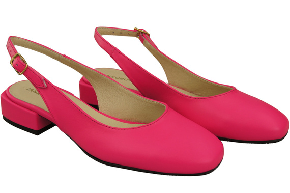 Dámská obuv Sandály Neon Pink Flat Heel Natural Leather 206 ElitaBut