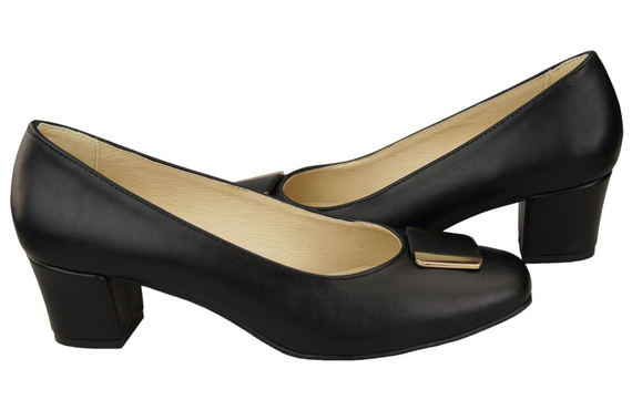 Dámská obuv Přírodní kožené lodičky 187 Black ElitaBut