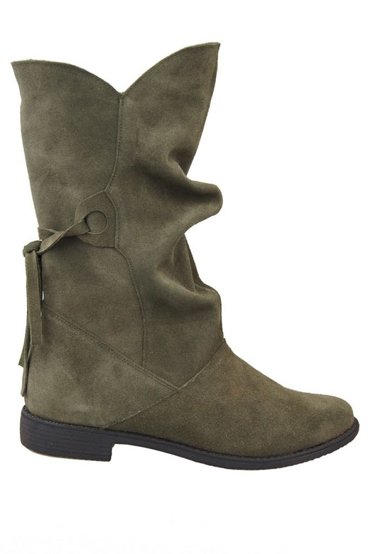 Obuv Dámské kozačky Butolkowa Green Jaro / podzim přírodní kůže velur 999 L ElitaBut