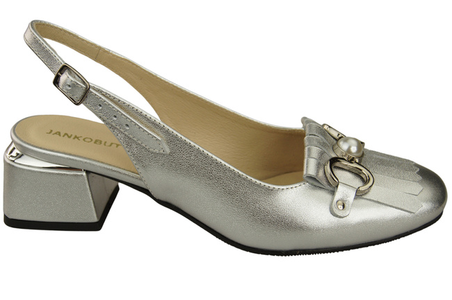 Dámská obuv Stříbrné sandály zdobené třásněmi Přírodní kůže 208 ElitaBut