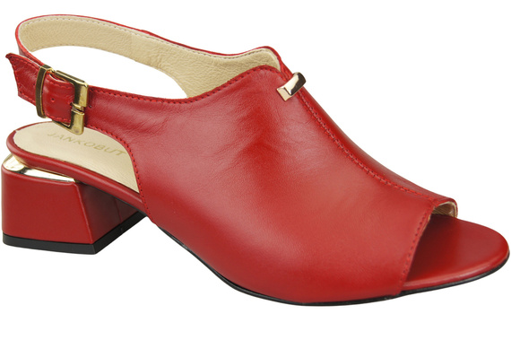 Dámská obuv Červené sandály zlatá přezka Přírodní kůže 198 ElitaBut