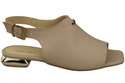 Pohodlné dámské sandály Cappuccino Bright Flat Gold Heel Natural leather 207 ElitaBut