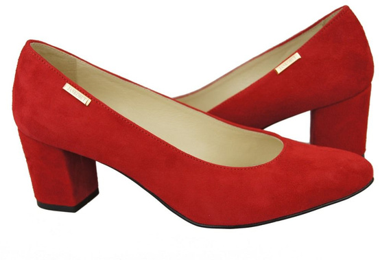 Dámská obuv Červená lodičky z přírodní kůže a semiše 106 ElitaBut