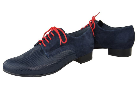 Dámské boty Šněrovací kozačky z přírodní kůže Navy blue 959 ElitaBut