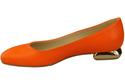 Plochá dámská obuv Dámské lodičky Oranžový ozdobný podpatek Přírodní kůže 209 ElitaBut