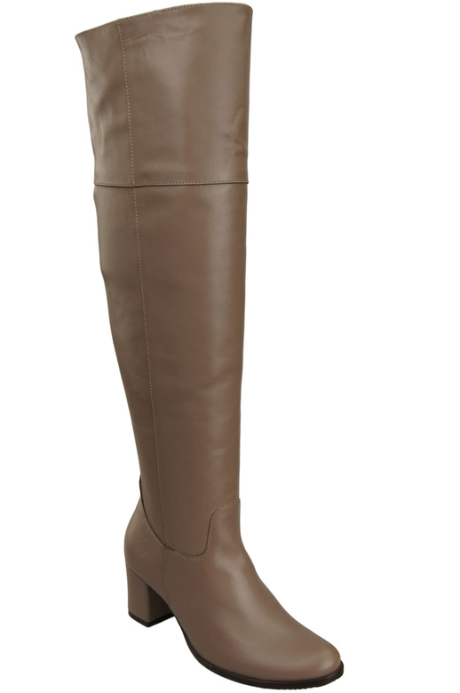Dámské boty Cappuccino Dark Musketeers High over the knee natural leather 190 ElitaBut