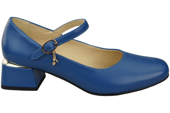 Dámská obuv Dámské lodičky s páskem Modrá přírodní kůže 202 ElitaBut