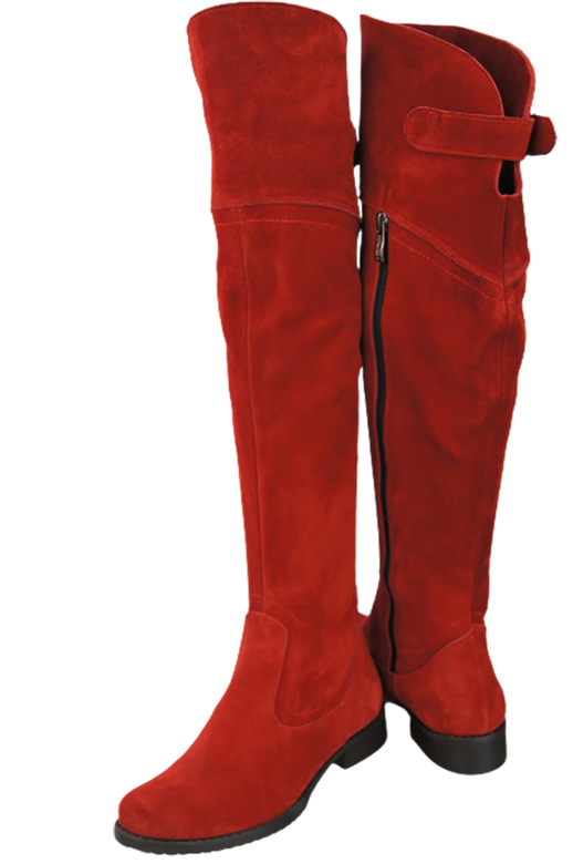 Dámská obuv Red Muskegon Vysoké kozačky nad kolena z přírodní kůže Velour 154 ElitaBut