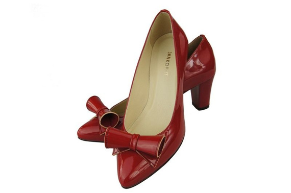 Dámská obuv Dámské kožené lodičky Červený lak 975 ElitaBut