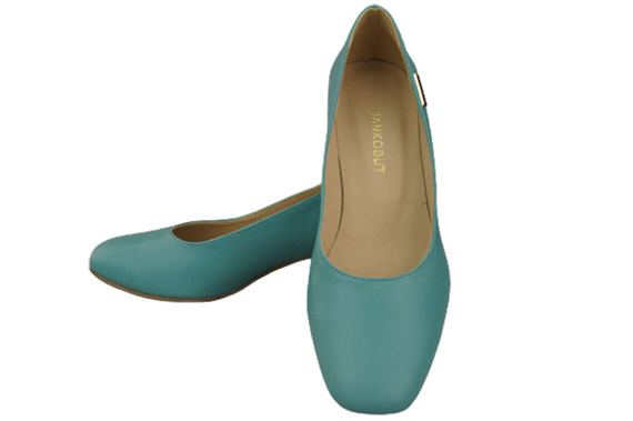 Dámská obuv Přírodní kůže 172 Tyrkysové lodičky ElitaBut
