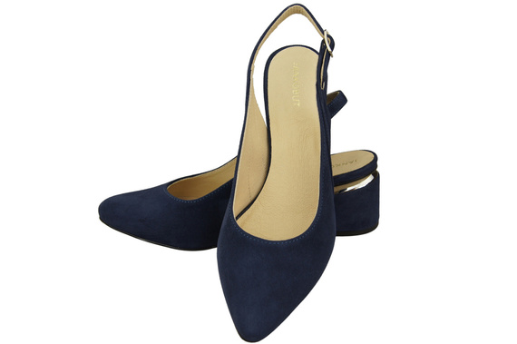 Dámské sandály z přírodní semišové kůže Navy Blue Elegance and Comfort 196 Od ElitaBut