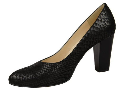 Dámská obuv Dámské kožené lodičky s motivem šupin Černá 926 ElitaBut