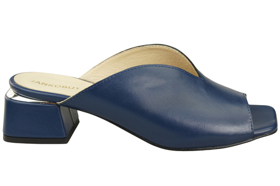 Dámské žabky na podpatku Navy Blue Natural Leather 210 ElitaBut