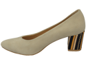 Dámská obuv Beige Natural Suede Leather Decorative Heel 158 With ElitaBut