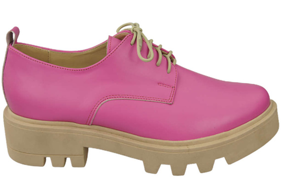 Obuv Dámské šněrovací boty Fuchsia Leather Natural 180 ElitaBut