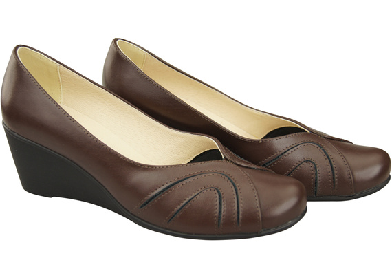 Boty na kotníku Chocolate Dámské lodičky z přírodní kůže 828 ElitaBut